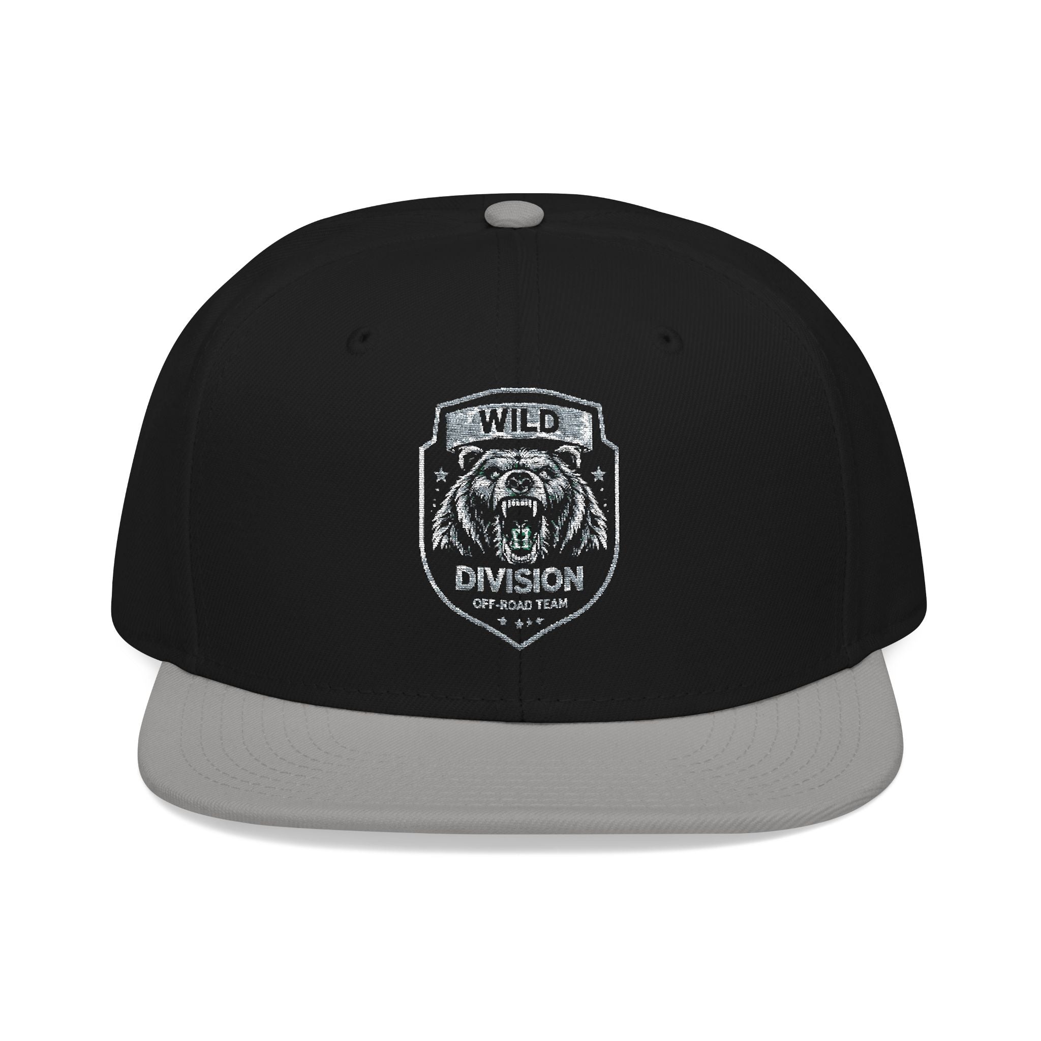 Embroidered Shield Snapback Hat — Vintage Crest Patch Cap