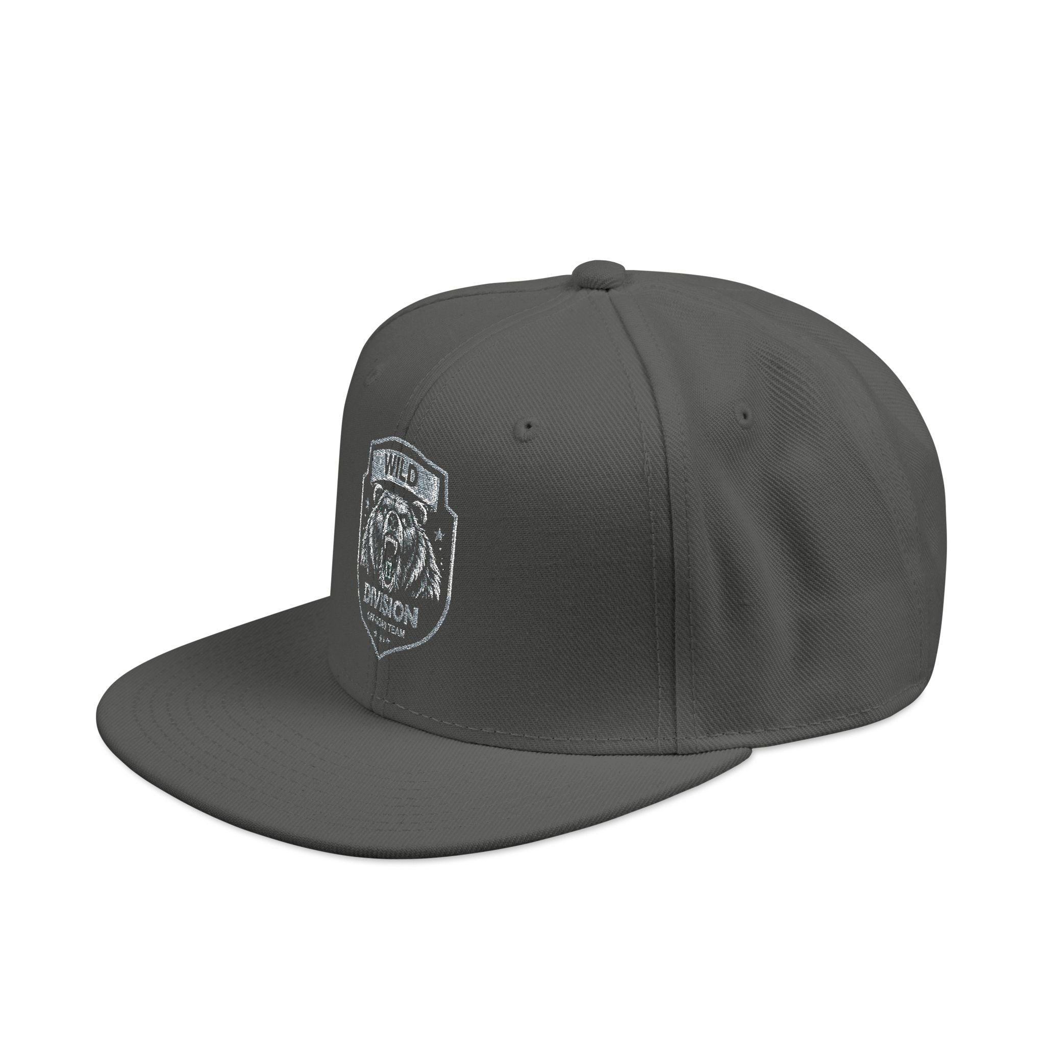 Embroidered Shield Snapback Hat — Vintage Crest Patch Cap