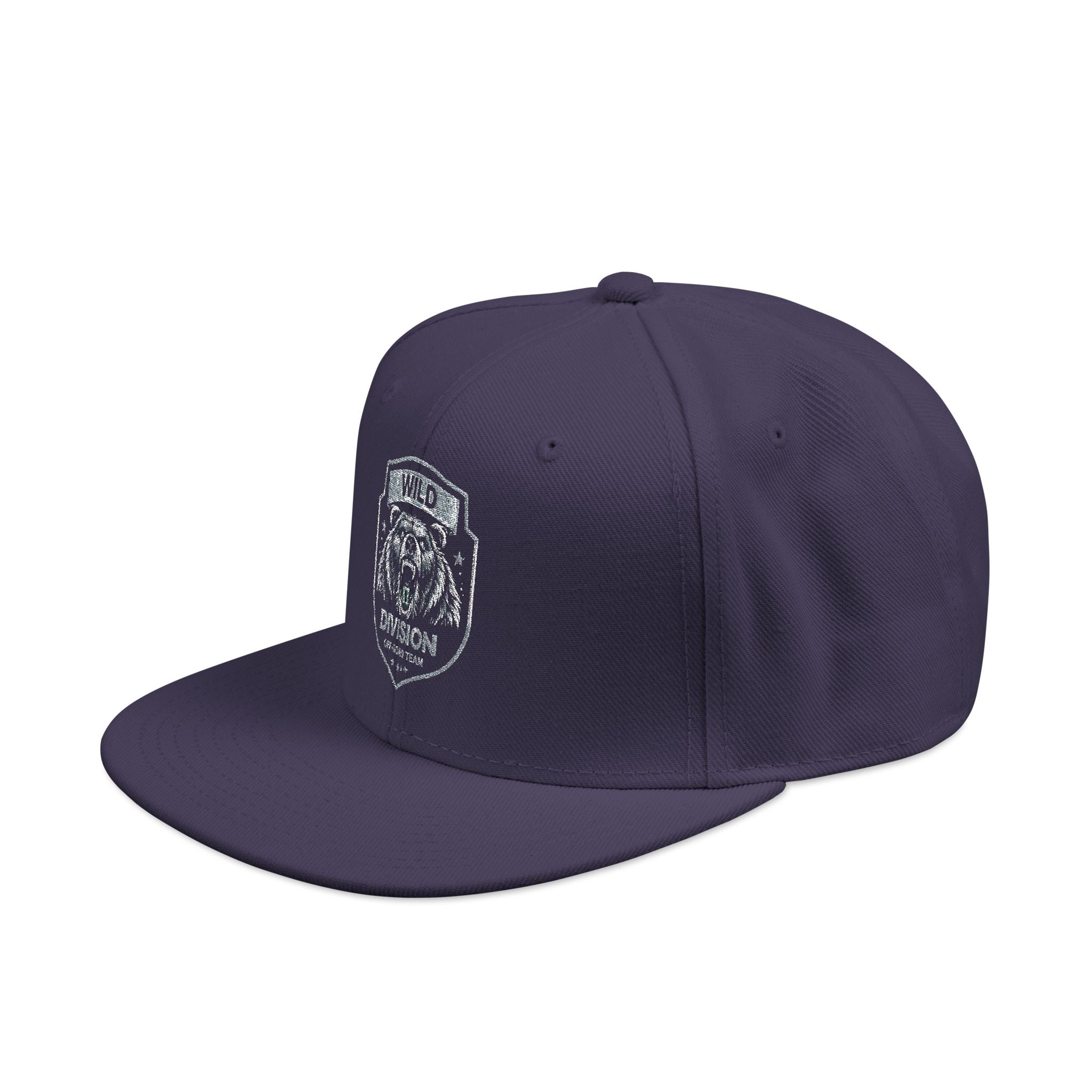 Embroidered Shield Snapback Hat — Vintage Crest Patch Cap