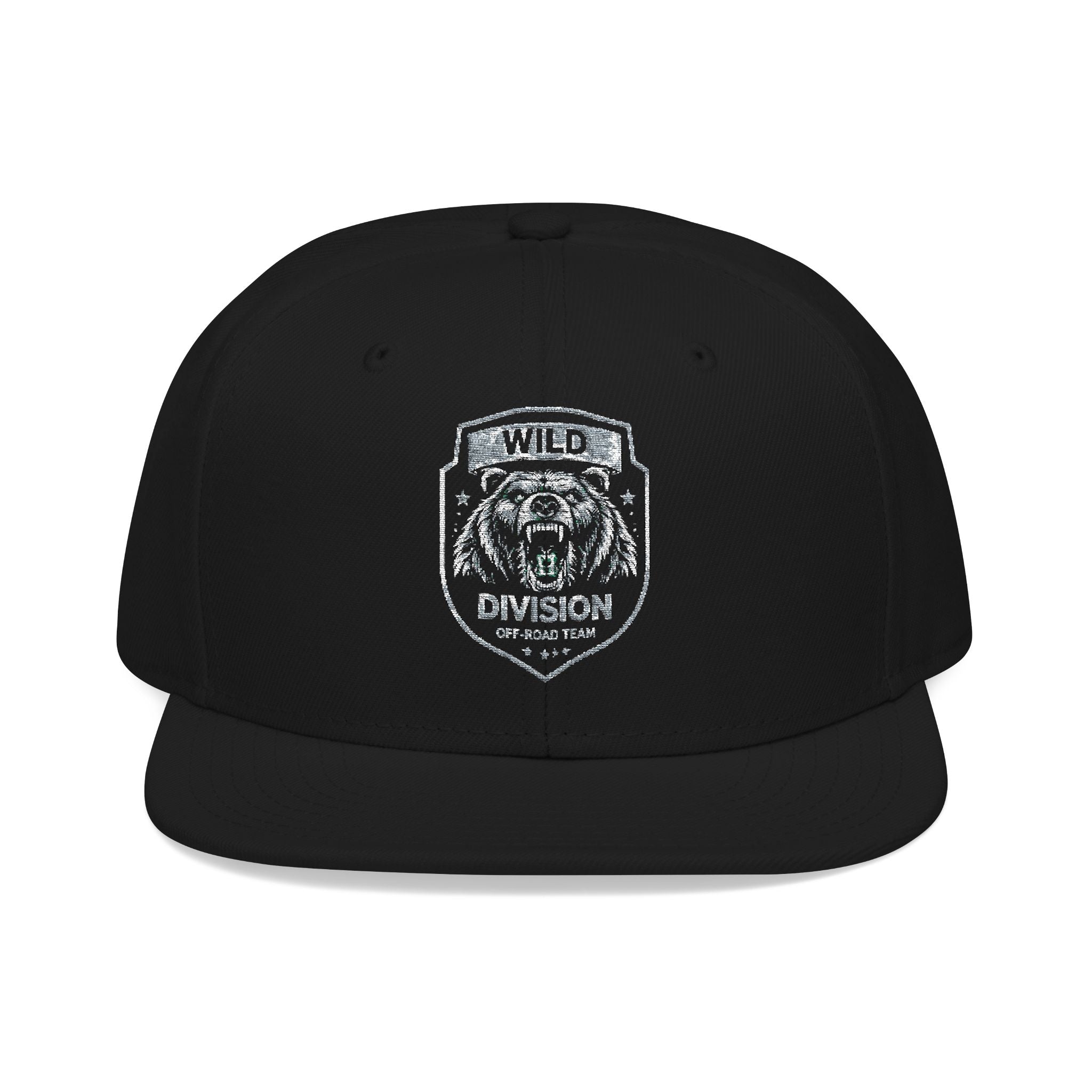 Embroidered Shield Snapback Hat — Vintage Crest Patch Cap