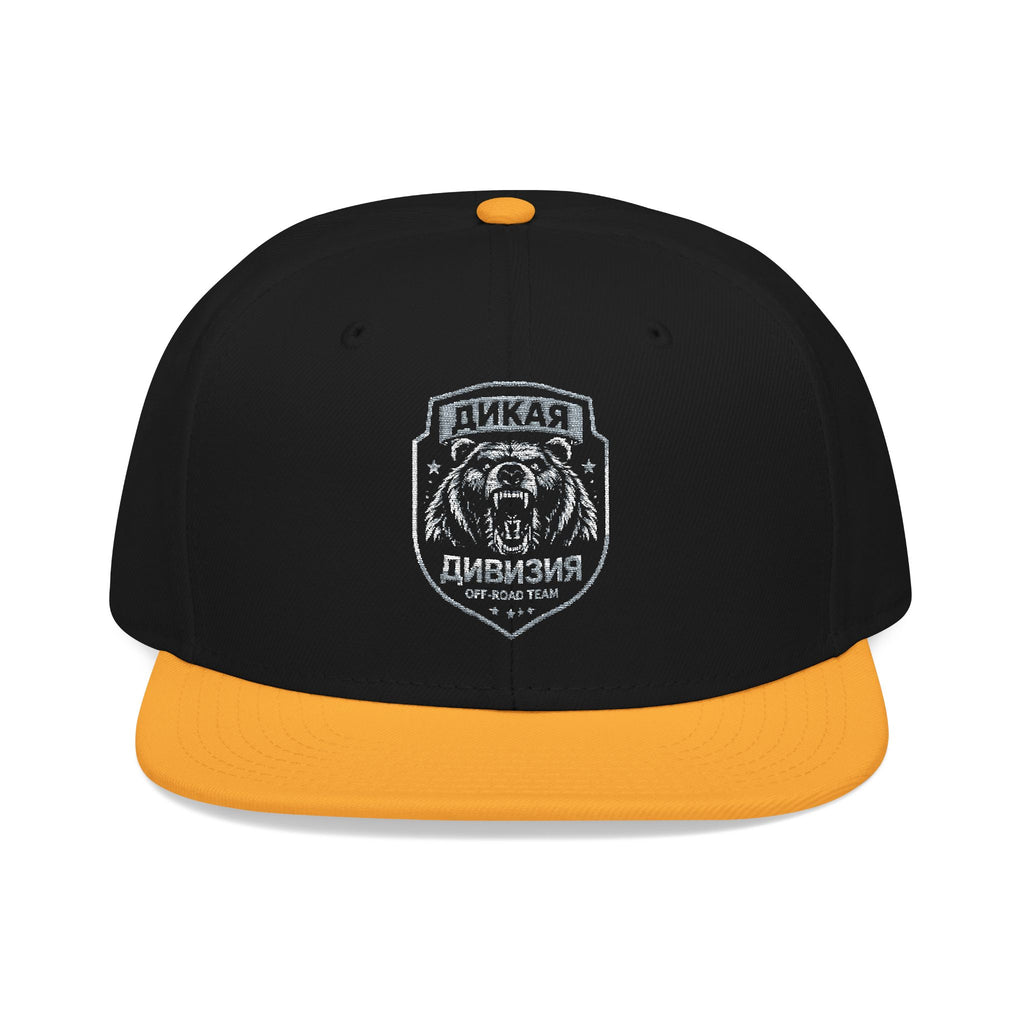 Embroidered Bear Crest Snapback Hat