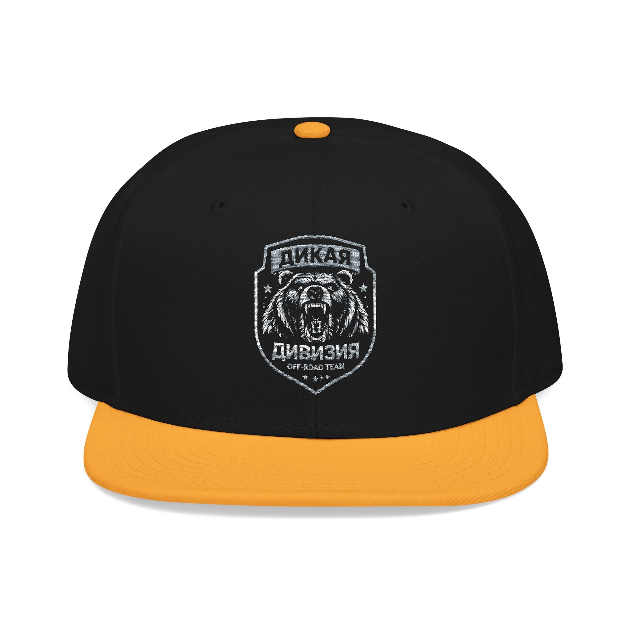 Embroidered Bear Crest Snapback Hat