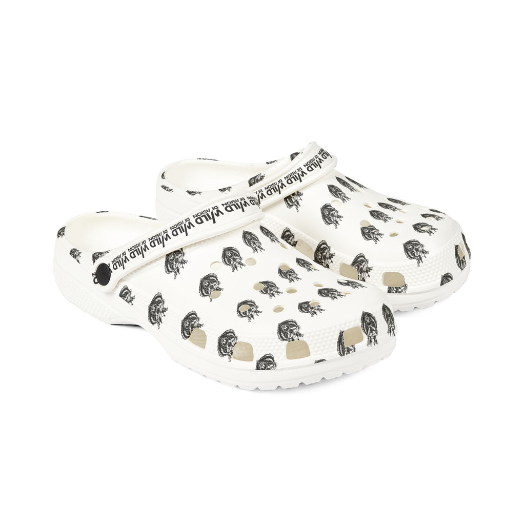 EVA Foam Clogs — Patterned Black Cat Face All-Over Print