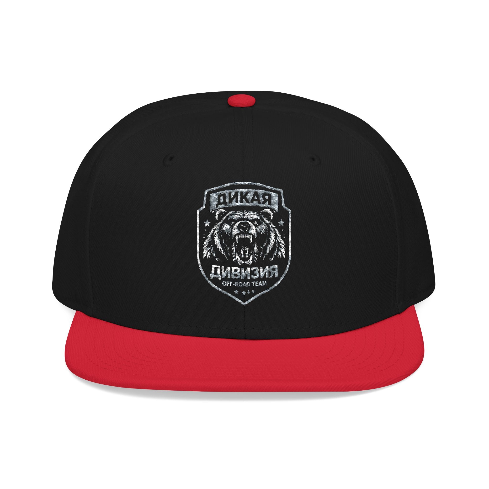 Embroidered Bear Crest Snapback Hat