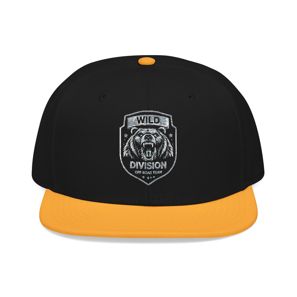 Embroidered Shield Snapback Hat — Vintage Crest Patch Cap