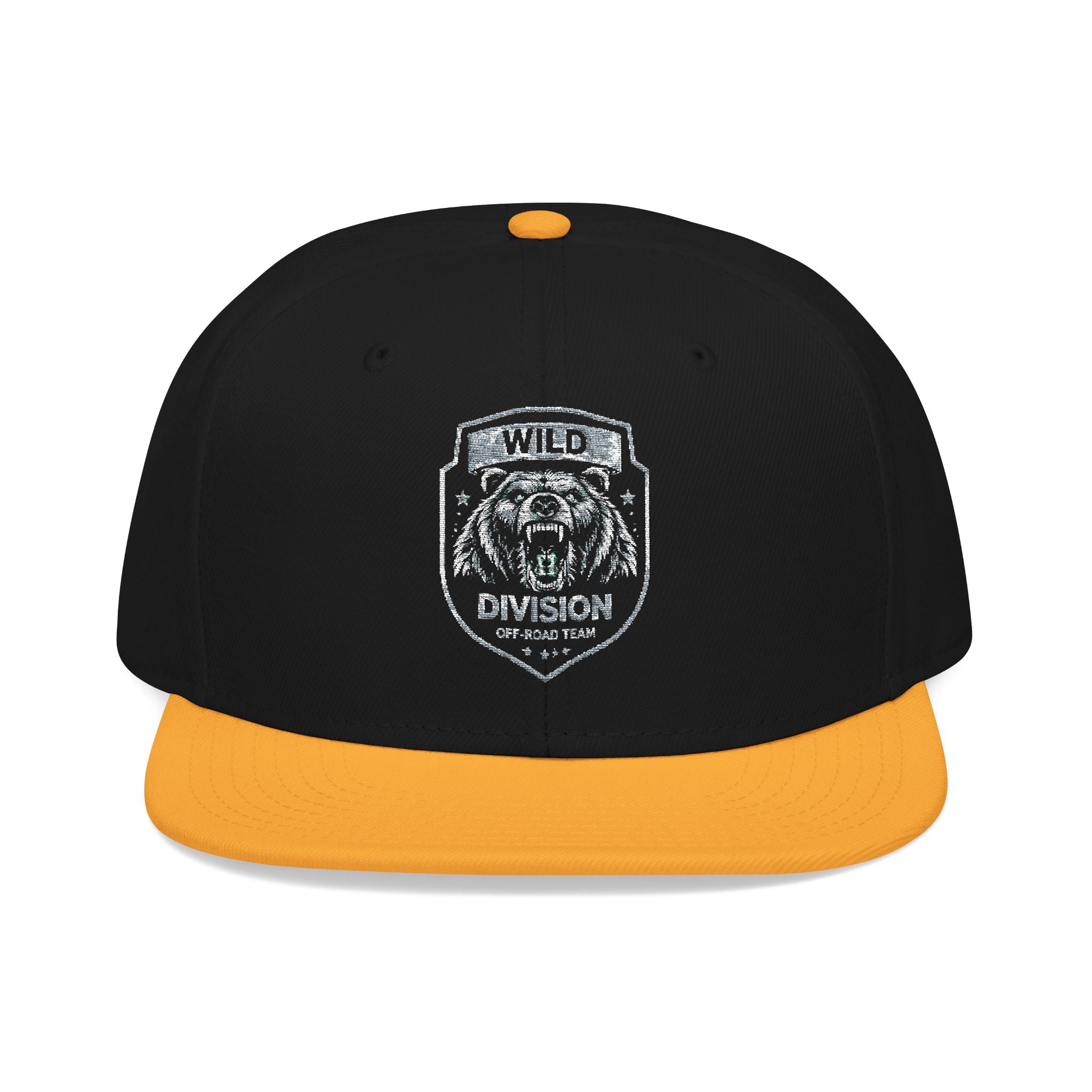 Embroidered Shield Snapback Hat — Vintage Crest Patch Cap