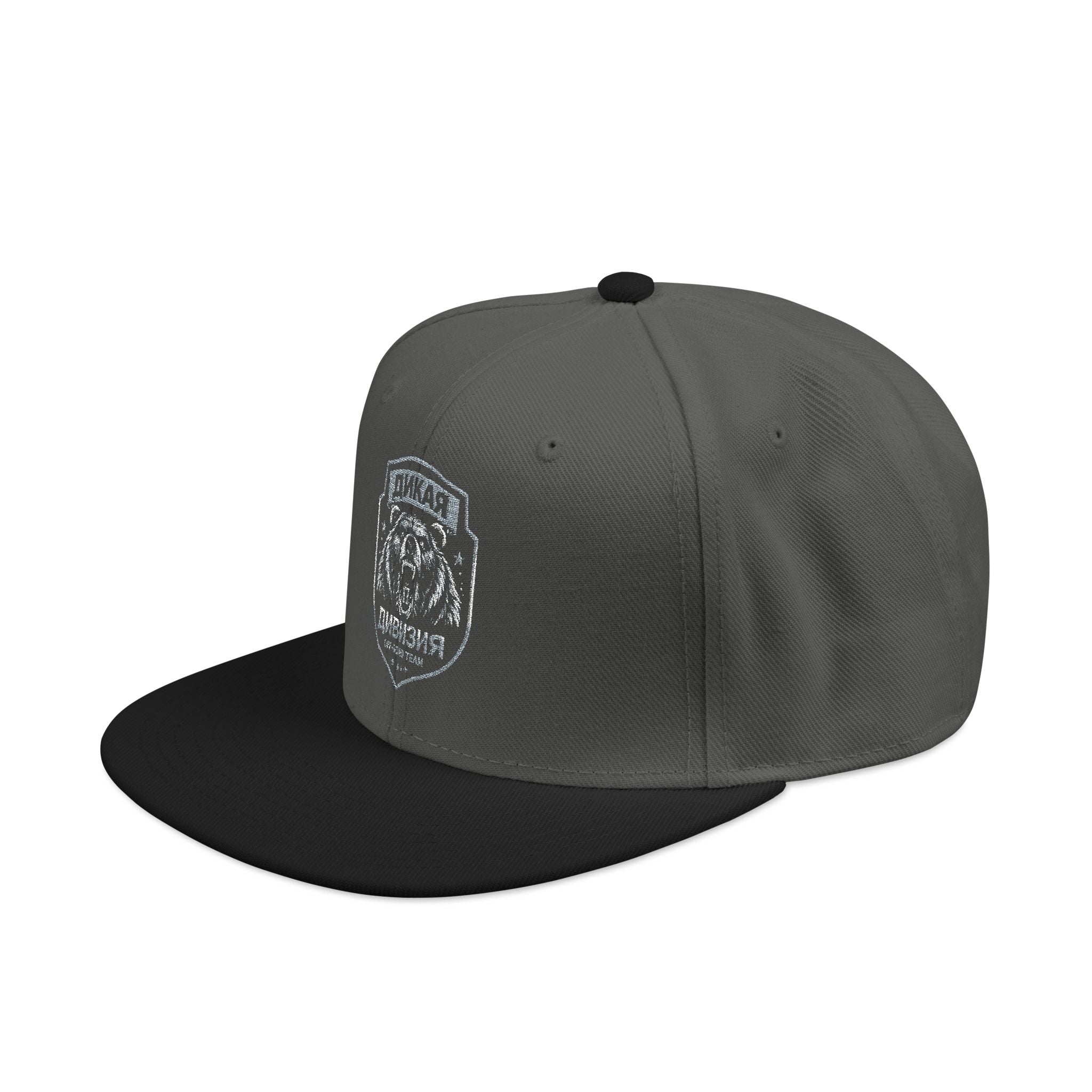 Embroidered Bear Crest Snapback Hat