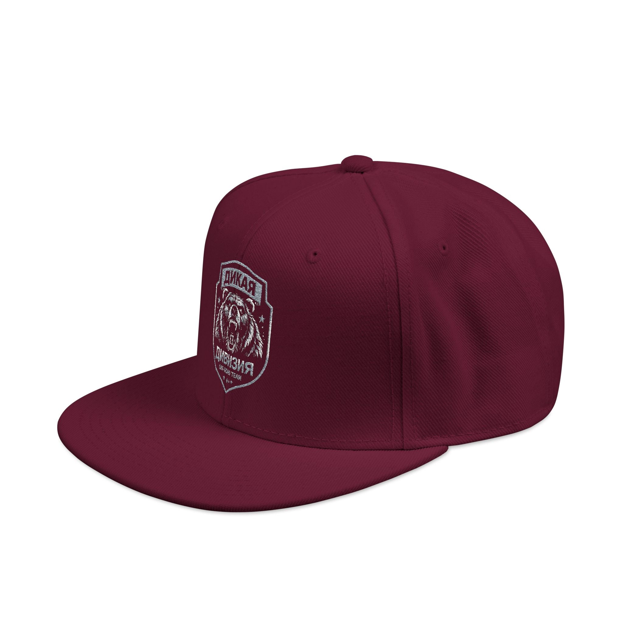 Embroidered Bear Crest Snapback Hat