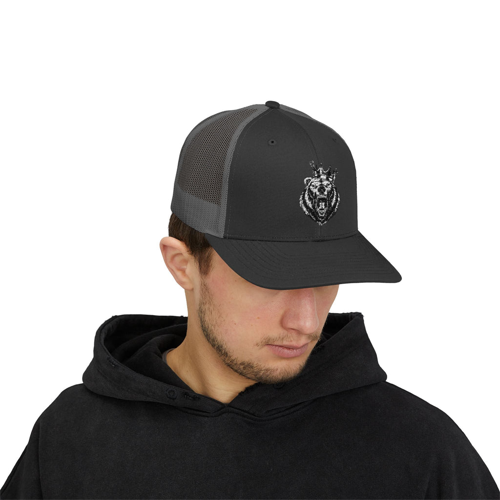 Trucker Cap — Distressed King Lion Embroidered Snapback