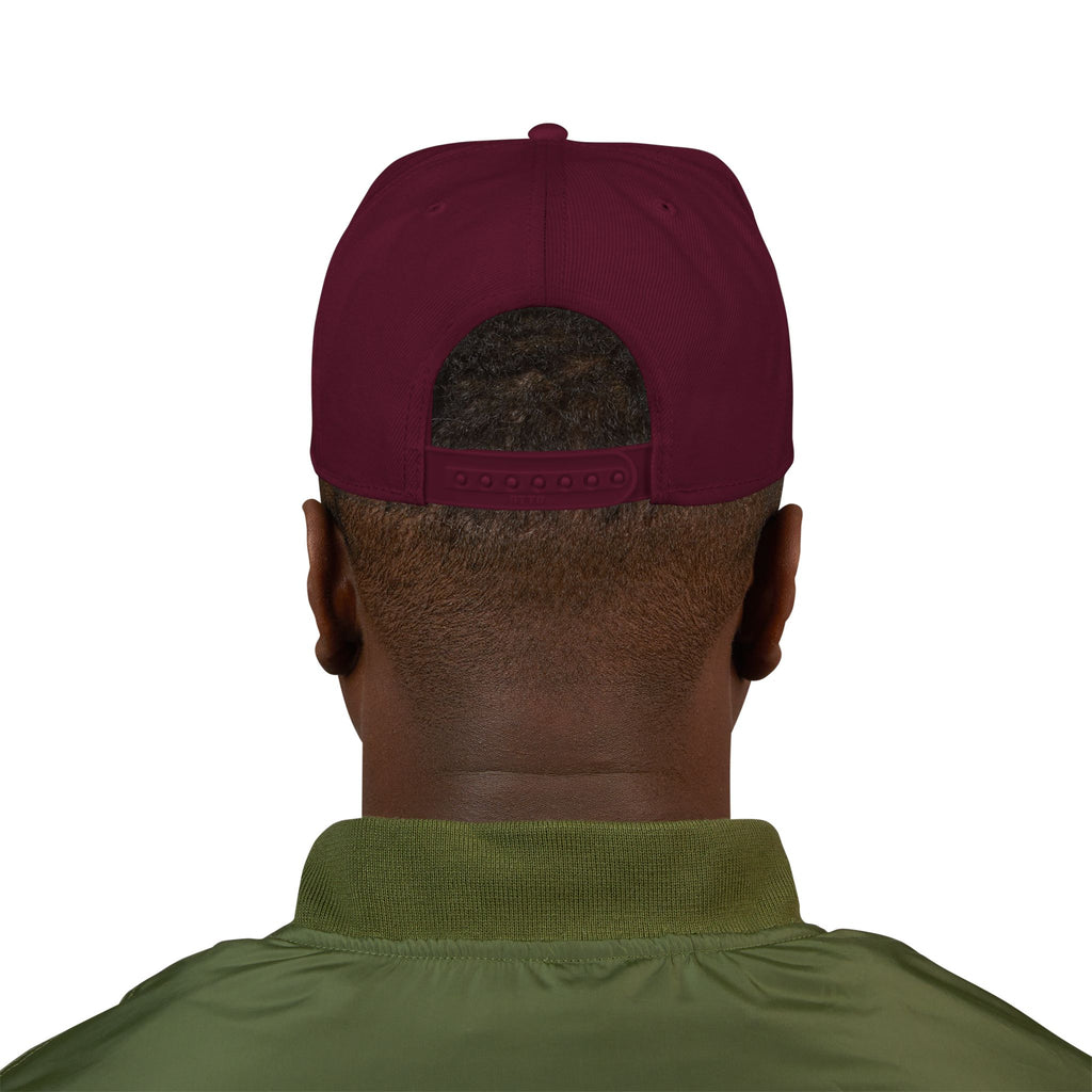 Embroidered Shield Snapback Hat — Vintage Crest Patch Cap