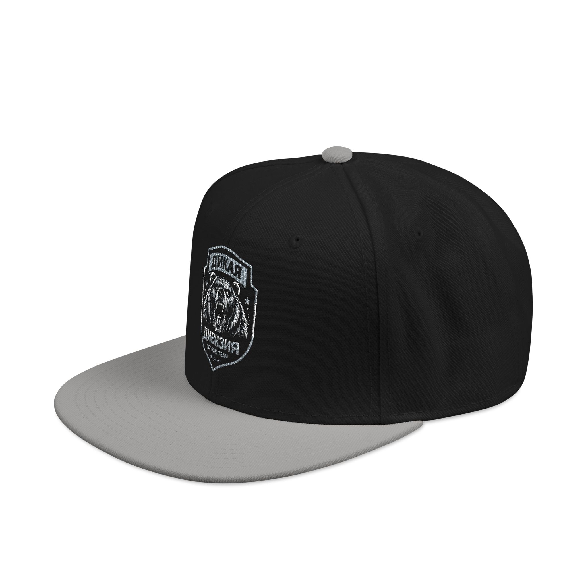 Embroidered Bear Crest Snapback Hat