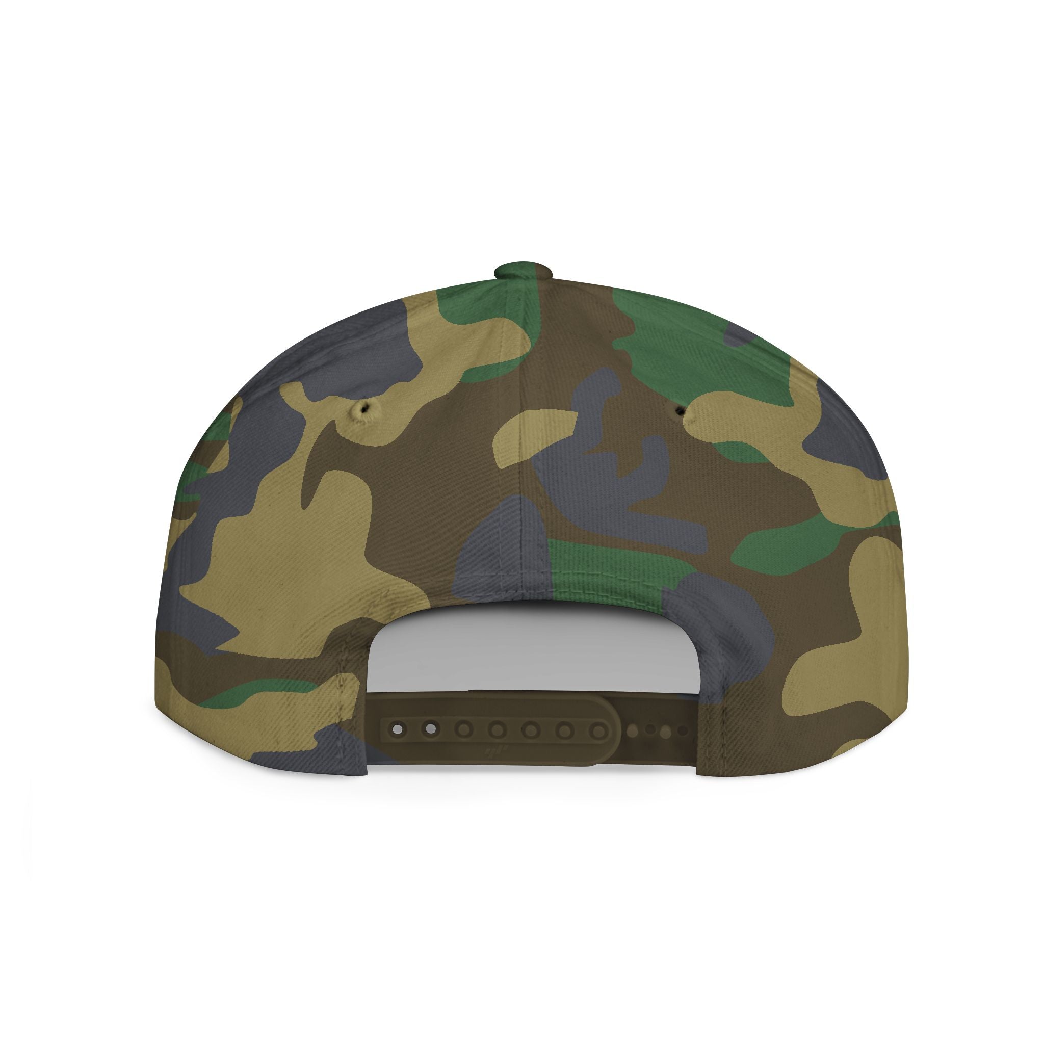 Camo Flat Bill Snapback - "WILD DIVISION" Embroidered Trucker Hat