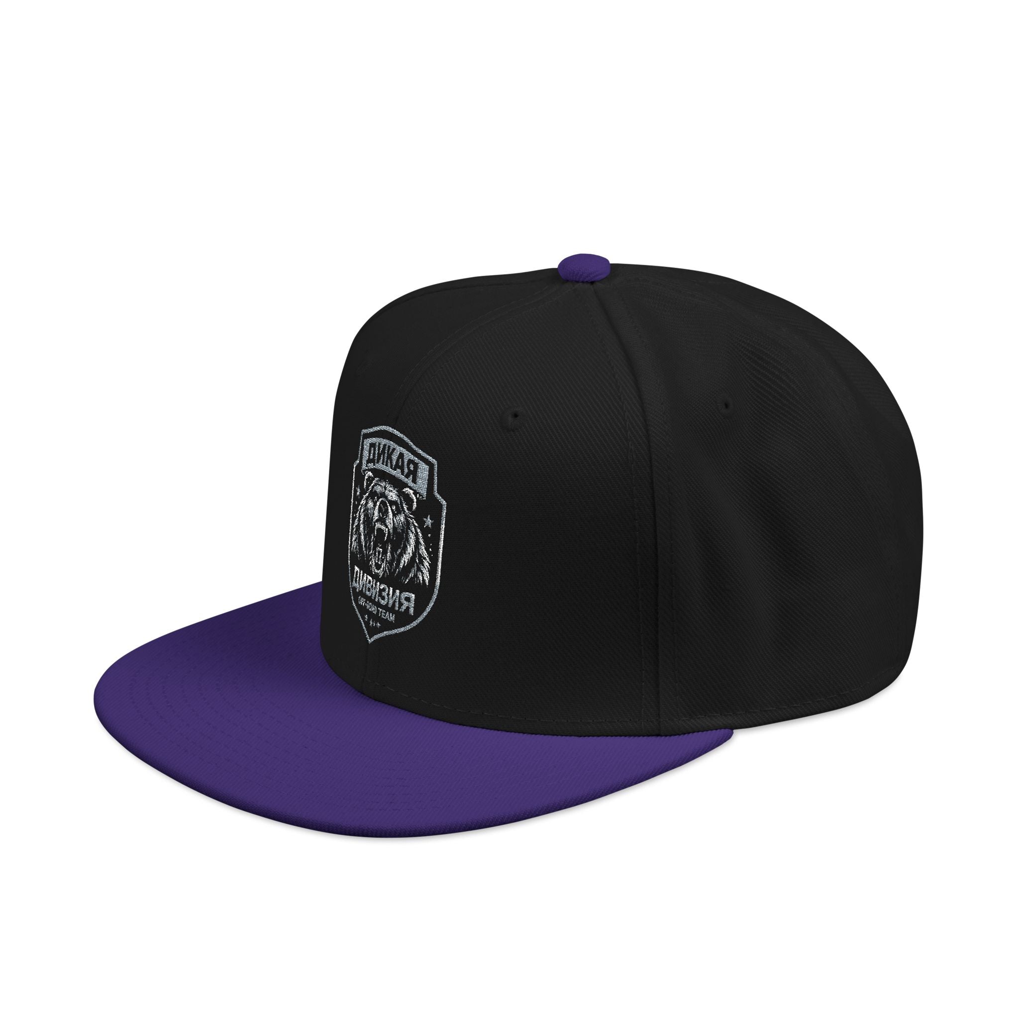 Embroidered Bear Crest Snapback Hat