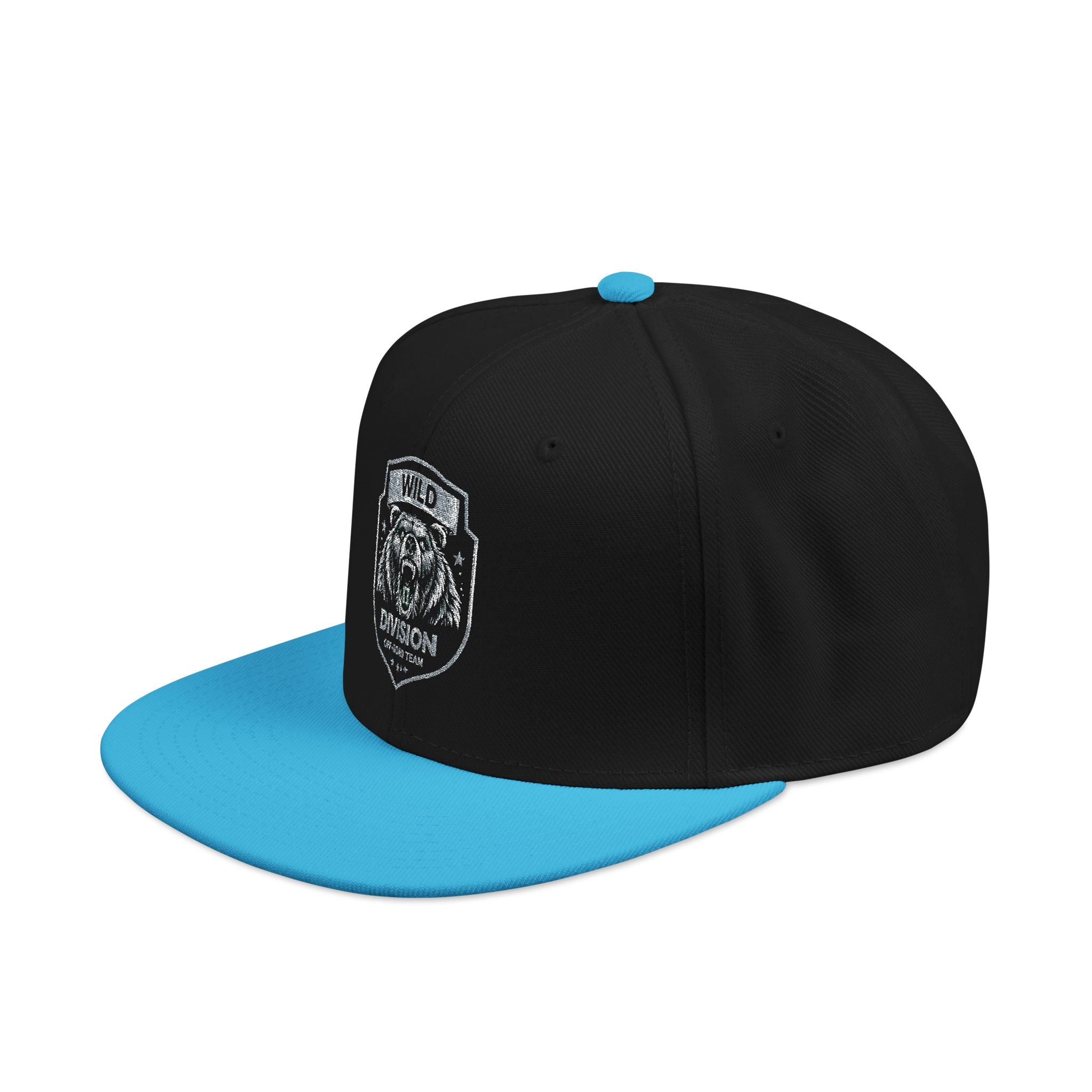 Embroidered Shield Snapback Hat — Vintage Crest Patch Cap